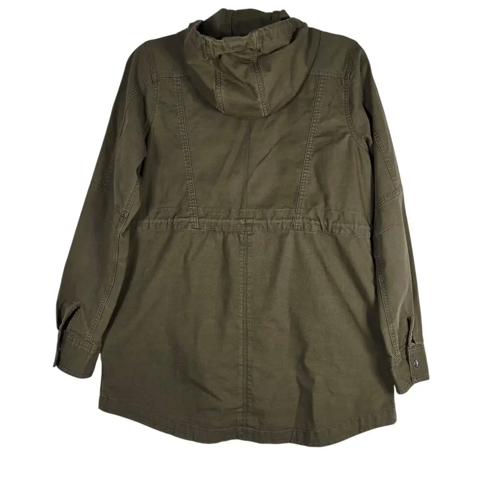 The North Face Utility Jacket‎ Womens Medium Olive Green Hooded Rugged Outdoor